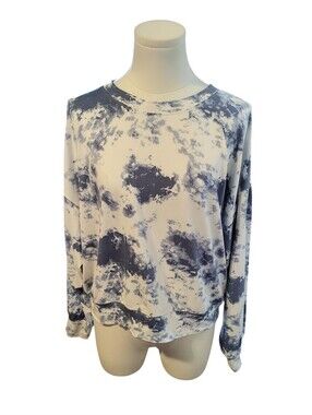 Trixxi Clothing Company So Soft White and Blue Tie Dye Sweater Size Large